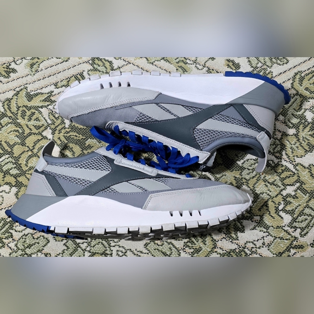 Reebok Men's CL Legacy Grey/Blue Sneakers - FZ0815 Size 12